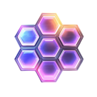 Neon honeycomb with futuristic glowing hexagonal patterns png