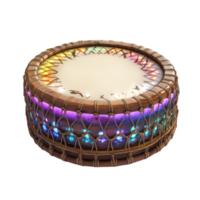 Drum with Colorful Lights on Transparent Background png