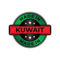Made in Kuwait label icon emblem isolated on white background vector