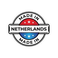 Made in Netherlands label icon emblem isolated on white background vector
