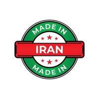 Made in Iran label icon emblem isolated on white background vector