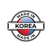 Made in Korea label icon emblem isolated on white background vector