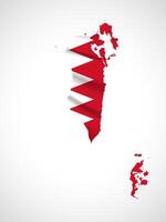 Bahrain Map Silhouette with National Flag Design vector