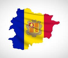 Andorra Map Silhouette with National Flag Design vector
