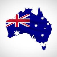 Australia Map Silhouette with National Flag Design vector