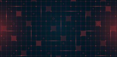 Futuristic VR HUD interface digital grid and mesh pattern. Hi tech GUI visor layout featuring red lines and particles on dark background. Sci fi spaceship display design for advanced FUI dashboard vector