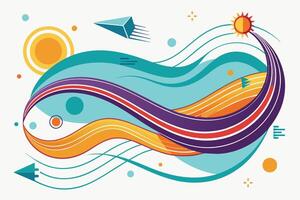 A flowing line representing movement and energy vector