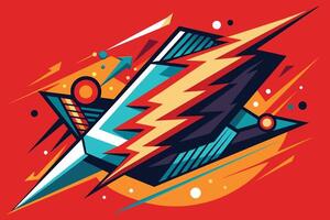 Dynamic Lightning Symbol Illustration for Energy Concepts, Energy Dynamic Lightning Symbol Shape vector