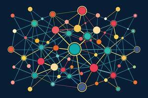 Intricate network of intersecting lines and nodes vector