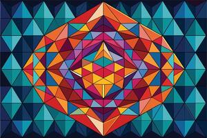 Geometric mosaic with a three-dimensional effect vector