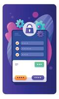 Chatting application mobile ui interface illustration with security vector