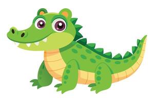 Cute Crocodile Snappy gradient illustration in white background vector