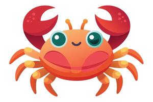 Cute Crab Sideways gradient illustration in white background vector