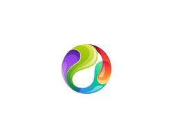 Abstract colorful sphere logo gradient vector