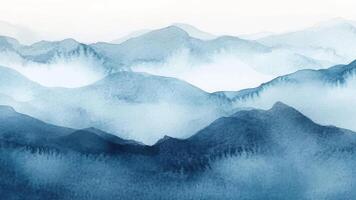 Abstract horizontal watercolor background. Abstract Watercolor Background Designs with Hand-Painted Effects in blue navy color vector