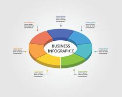 circle template with number for infographic for presentation for 7 element vector