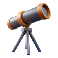 Telescope on Tripod 3D Render png