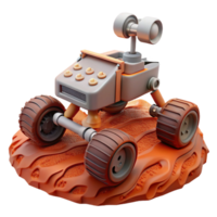 3D Render of a Mars Rover on a Red Planet Surface png