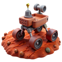 3D Illustration of a Mars Rover on a Red Planet Surface png
