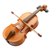 3D Render of a Violin with a Bow png