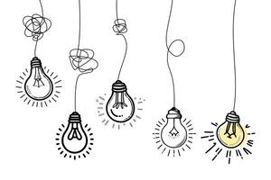 confusion clarity or path idea concept. Simplifying the complex . Doodle illustration. vector