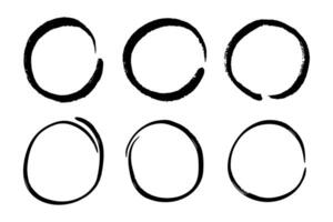 Super set of circles lines sketch hand drawn. Doodle circles for design elements vector