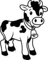 Cow with Bell Drawing vector