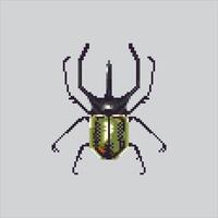 Pixel art illustration Beetle Bug. Pixelated Beetle Horn. Beetle Bug Horn Insect Insect Icon pixelated for the pixel art game and icon for website and game. old school retro. vector