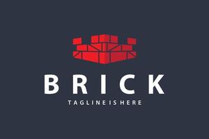 minimalist simple logo brick structure building material illustration template symbol vector