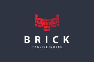 design simple logo brick material template symbol vector