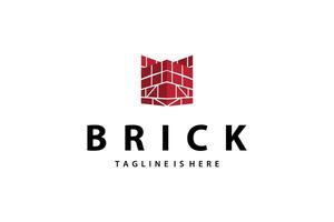 design simple logo brick structure building vector