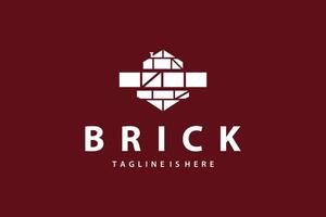 design simple logo brick structure building material illustration template symbol vector