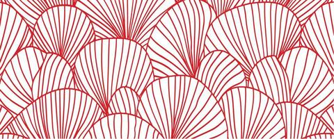 A red and white pattern with waves vector