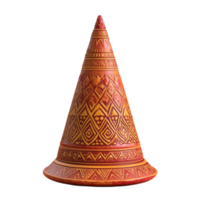 Ornate Cone Shaped Artifact with Geometric Patterns png