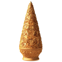 Golden Decorative Cone with Patterns png