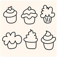 Cake doodle illustration with doodle style drawing vector