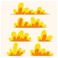 Set of Grass illustrations in flat style color yellow vector