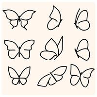 butterfly doodle using line art isolated vector
