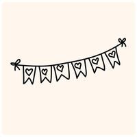 Garland of flags. Doodle freehand illustration vector