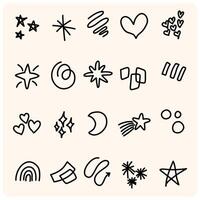 Line movement element, emotion effect decoration icon vector