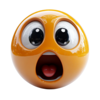 Surprised Yellow Emoji Face with Open Mouth and Large Eyes png