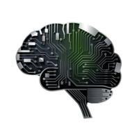 A circuit board with a brain in it png