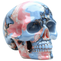 Abstract Colorful Skull with a Reflective Finish png