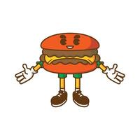 funny and cute hamburger design character mascot vector
