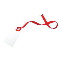 label tag with red ribbon vector