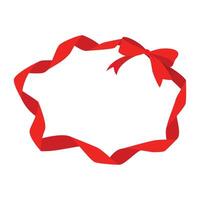 red ribbon with bow copy space frame vector