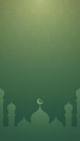 Simple Vertical Islamic Green Background with Subtle Stars Like Patterns and Mosque Domes Silhouettes vector