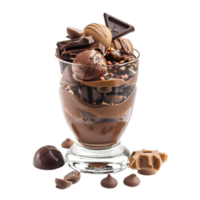 Elegant Chocolate Mousse with Cocoa Layers and Cream png