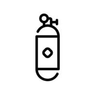 oxygen tank Line Icon White Background vector