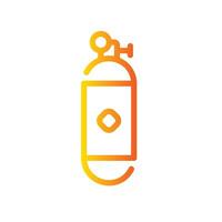 oxygen tank Line Gradient Icon White Background vector